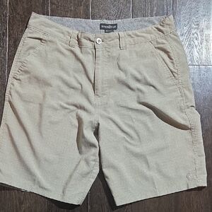 Hang Ten Men's Khaki Flat-Front Casual Shorts Size 36